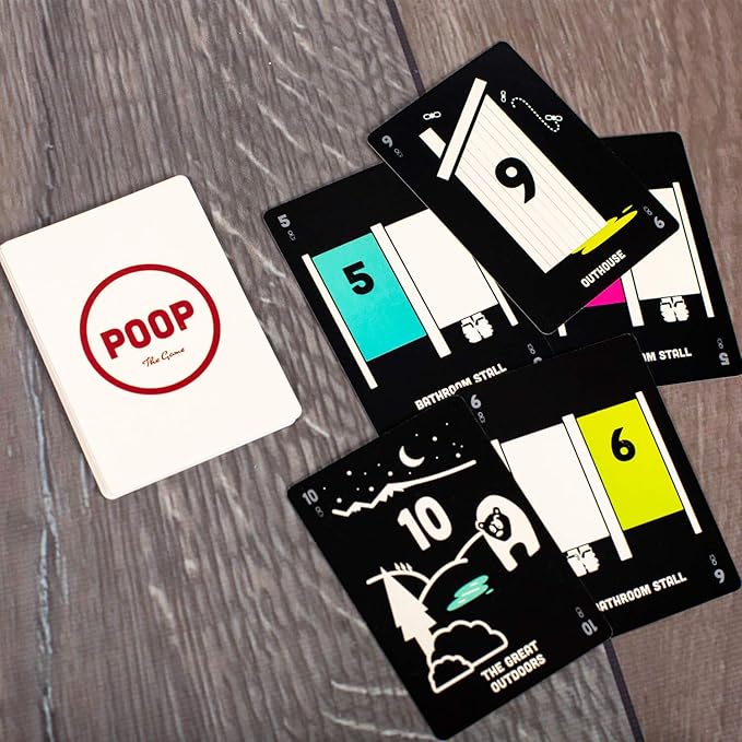 Breaking Games Poop The Game - Hilarious and Family-Friendly Card Game for Kids Ages 6 and Up - Perfect for Game Night and Parties - 2-5 Players (Public Restroom Edition)