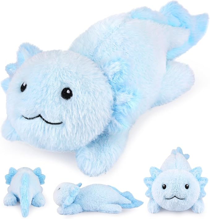 Weighted Stuffed Animals - Weighted Axolotl Plush,Large Blue Stuffed Animal,Cute Axolotl Weighted Plushie Birthday for Kids Boys Girls (23 Inch,2lbs)