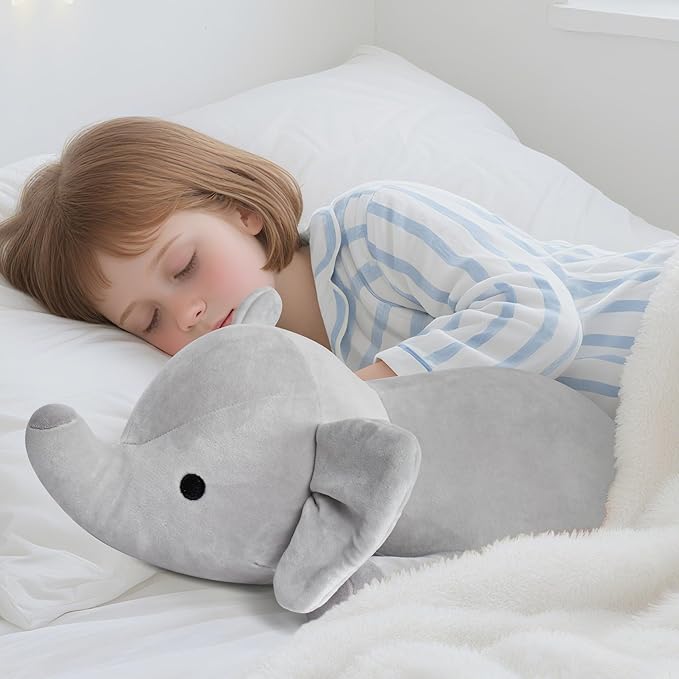 Elephant Weighted Stuffed Animals 24in 4.2lbs, Big Weighted Stuffed Animal Elephant Plush Toys Plushies Pillows Gifts for Kids, Adutls, Boys and Girls