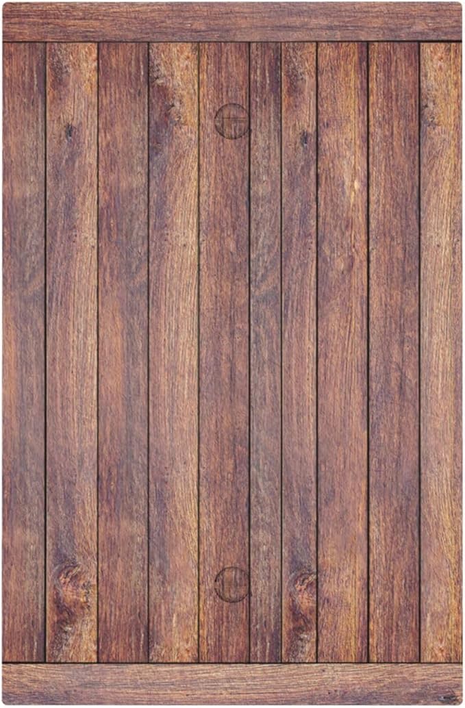 Decorative Blank Wall Plate with Wood Texture Rustic Vertical Planks Brown Design Single Gang No Device Outlet Covers 1 Gang Light Switch Covers for Vintage Aesthetic Kitchen/Bedroom Decor
