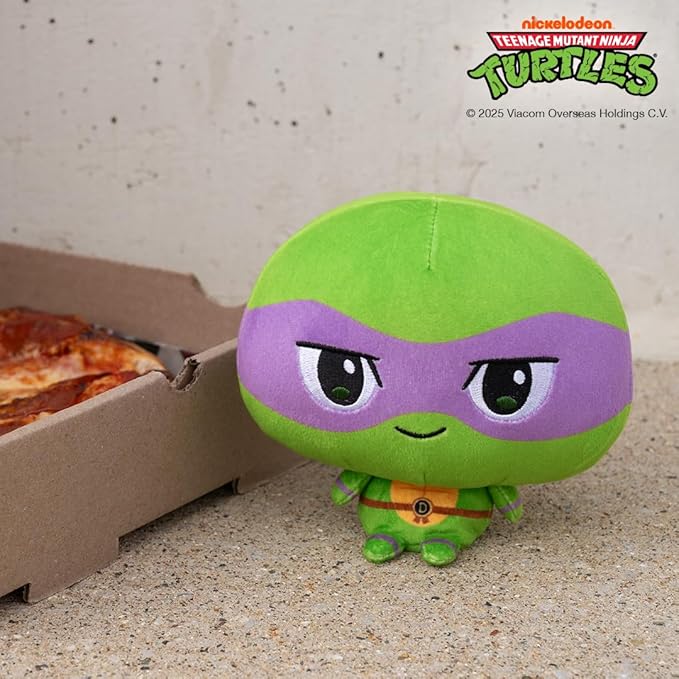 TeeTurtle Cloudheads Donatello Plush - 5-Inch Official Teenage Mutant Ninja Turtles Stuffed Animal with Embroidered Details - Soft Cuddly Plush Toys for Kids, Teens, and Adults