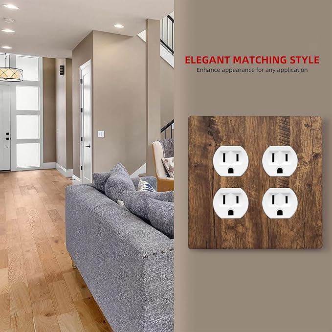 Rustic Old Wood Brown Crack Tree Tumor Print Outlet Covers 2 Gang Double Duplex Decorative Light Switch Covers Electrical Wallplates Socket Faceplate for Farmhouse Home Decor