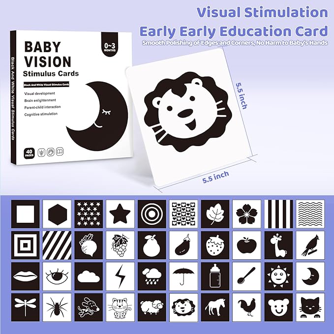 Black and White Sensory Toys for Babies,Montessori Toys for Babies,High Contrast Baby Toys for Toddlers Kids Early Learning Newborn Brain Development Toys Baby Gifts