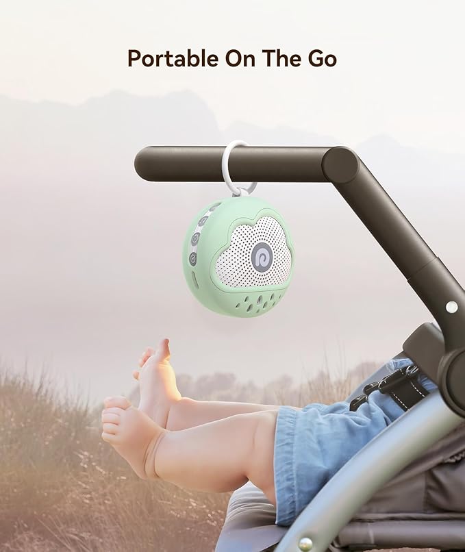 Dreamegg White Noise Machine - Portable Sound Machine Baby with Safe Silicone Cover, Features Powerful Battery, 21 Soothing Sound, Noise Canceling for Sleeping, Baby Registry Gift, Nursery(Green)