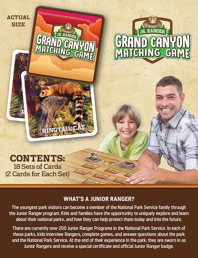 MasterPieces Officially Licensed National Parks Jr. Ranger Picture Matching Card Game for Kids and Families