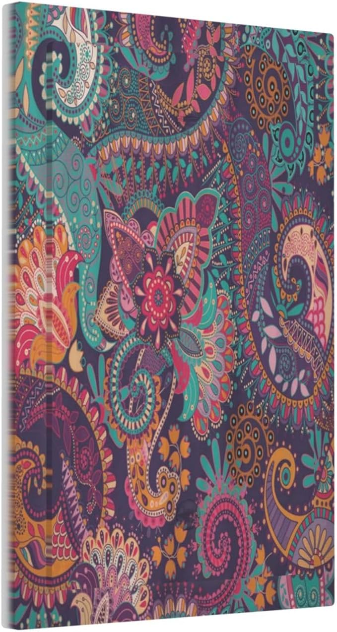 Mandala Boho Paisley Purple Floral Colorful Flower Light Switch Cover Plate 1 Gang No Device Blank Electrical Wall Plates Faceplate Decorative Switch Plate Covers for Home Bedroom Decor