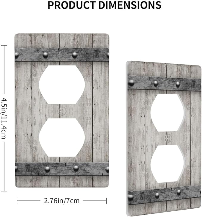 Rustic Cabin Wooden Texture 1-Gang Duplex Wall Plate, Vintage Gray Wood Outlet Cover for Cabin, Lodge, Farmhouse & Bedroom