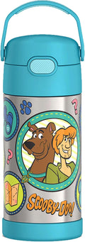 THERMOS FUNTAINER Water Bottle with Straw - 12 Ounce - Kids Stainless Steel Vacuum Insulated Water Bottle with Lid, Scooby-Doo