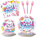 Qyeahkj 100 Pcs Swimming Pool Party Plates and Napkins Set Summer Pool Party Decorations Supplies Pool Disposable Paper Tableware Dinnerware Party Favors Birthday Shower Serves 25