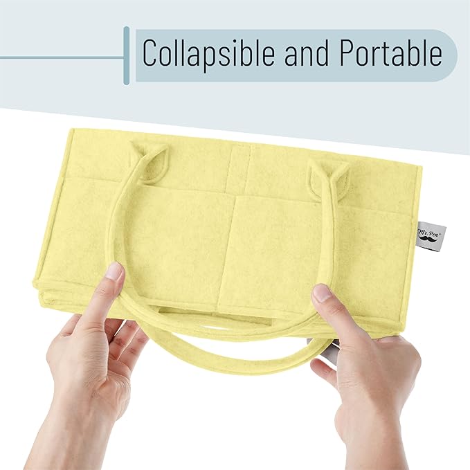 Mr. Pen- Baby Diaper Caddy Organizer, Lemon Glow, Nursery Storage Bin and Car Organizer for Diapers and Baby Wipes