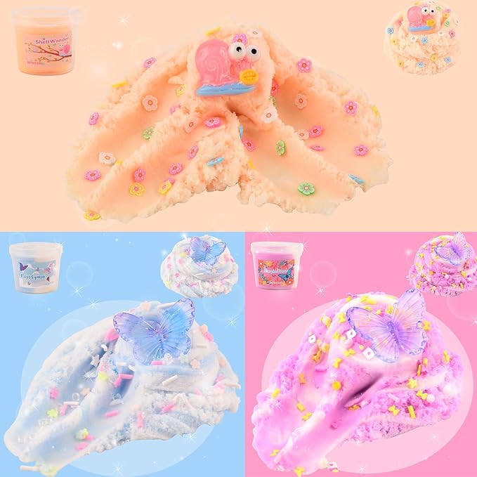 6 Pack Cloud Pink Slime Kids, Slime kit for Girls Ages 8-12, Toys for Girls and Boys, for Kids Set Party kit Goodie Bag Stuffers, Girl Birthday Gift Cute Stuff