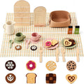 Youuys Tea Party Set for Toddlers 3-5, Wooden & Silicone Pretend Play Tea Set with Desserts, Table Decor Board & Basket, Garden Tea Party Toy for Girls Boys, Birthday Gift for Kids Ages 3+