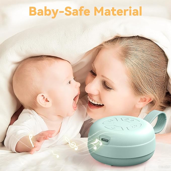 Portable Sound Machine for Baby | White Noise | 12 Soothing Sounds | Noise Canceling for Travel, Office, Nursery | Baby Shower | Registry Gift | Sleep Soother for Babies Kids Adults | Mint