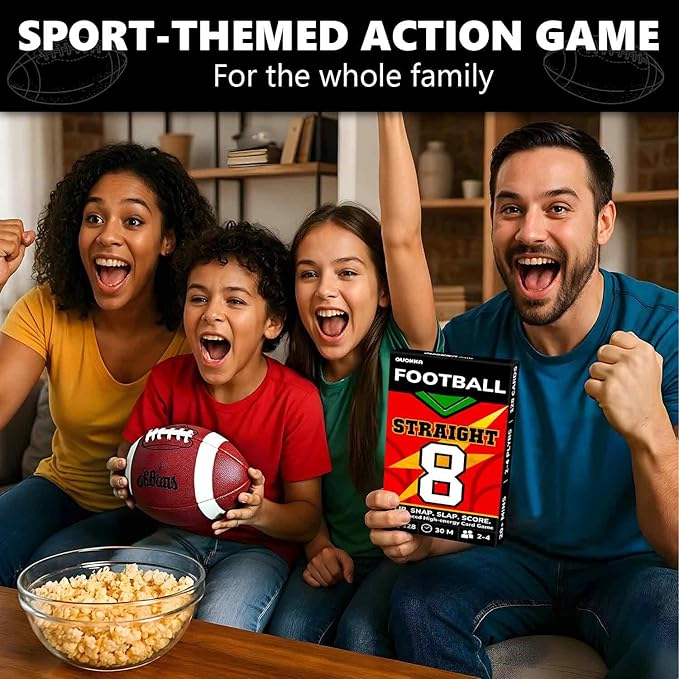 QUOKKA Football Fast-Paced Card Game for Kids & Adults – 128 Cards & Easy Rules – Quick & Fun Matching Game – 2-4 Players – Ages 8+ – Perfect for Family Games Night, Travel and Parties