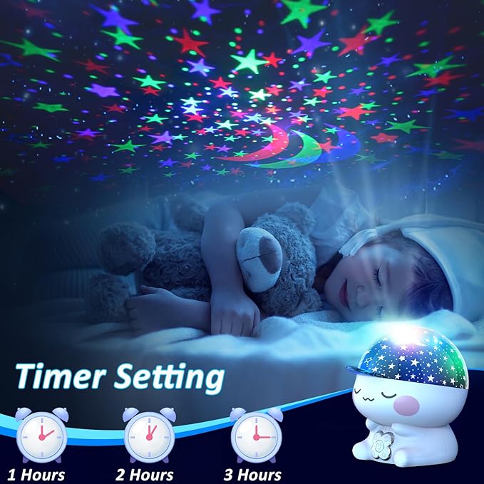 Star Projector Night Light for Kids,Baby Light Projector with Timer 360° Rotation,Girls Boys Night Lights for Bedroom,Starry Night Light Projector for Kids Room Decoration,Gift for Toddler Teens.