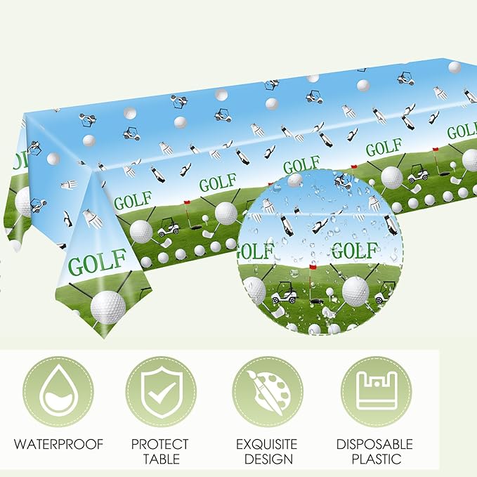 41PCS Golf Party Decorations Golf Sport Themed Party Supplies Include Golf Plates and Napkins Set,Plastic Tablecloth for Birthday Baby Shower Retirement Party,Serve 20