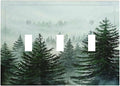 Forest Pinetrees Misty Landscape Nature Decorative Switch Plates 3 Gang Wall Plate Faceplate Electrical Wall Panels Triple Toggle Light Switch Cover for Bedroom Farmhouse Decor