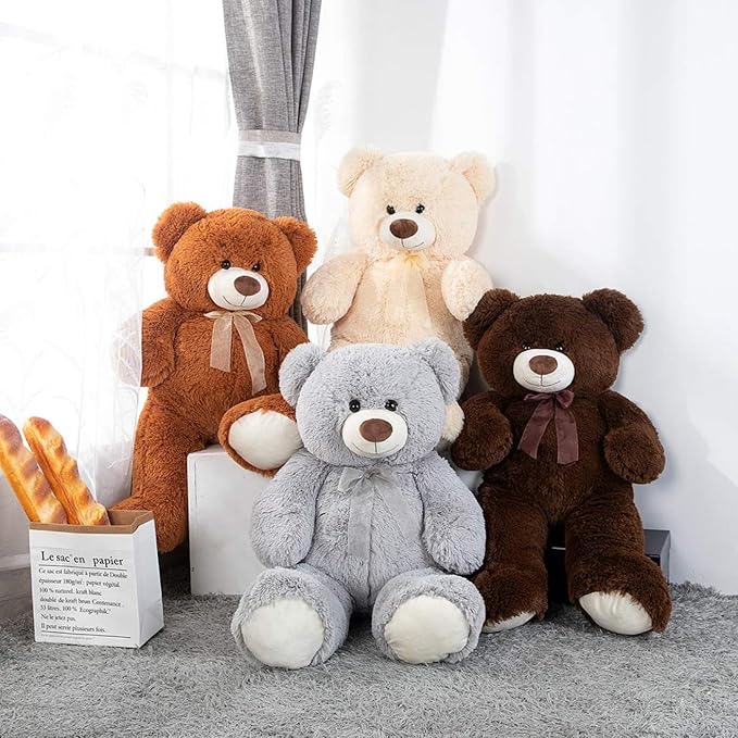 Toys Studio Giant Teddy Bear Stuffed Animal 36 inch Plush Bear Toy for Girlfriend Girls Kids Gifts Chrsitmas Valentine's Day Birthday Baby Shower Decorations