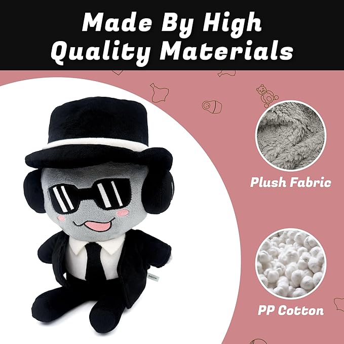 Forsaken Black Plush Toy – Soft Black Character Plush Stuffed Animal, Cute Forsaken Game Collectible Plushie Gift for Kids and Gamers