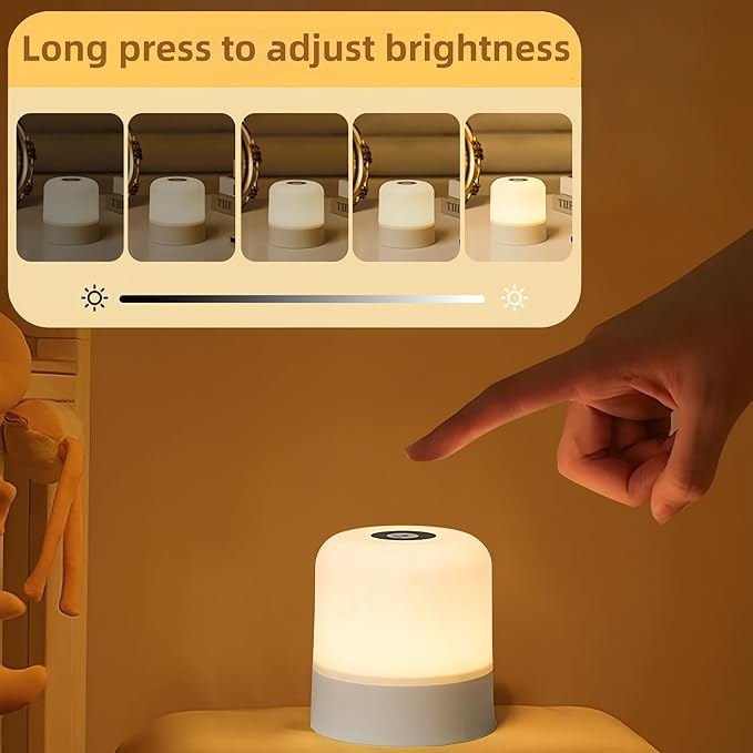 Portable Baby Night Light, 3 Color Egg Lights for Nursery, 2400mAh, Small Rechargeable LED Lamp, Dimmable Touch Nightlight for Newborn, Toddler, Kids, Adults 2 Pack