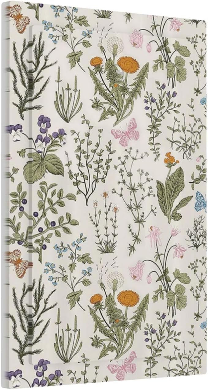 Light Switch Cover Boho Floral Vintage Flowers Plants Wall Plate Cover 1 Gang Blank No Device Decorative Outlet Covers Electrical Switchplate for Bathroom Bedroom Decor