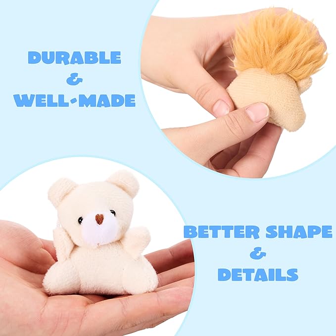 JOYIN 24 Pack Mini Animal Plush Toy Assortment (24 Units 3" Each), Animals Keychain Decoration for Kids, Small Stuffed Animal Bulk for Kids, Carnival Prizes, School Gifts, Party Favor Goodie Bags