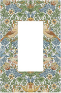William Morris Strawberry Thrush Birds Single Light Switch Cover Plate 1 Gang Rocker Outlet Covers Switchplate Vintage Floral Flowers Plant Decorative Electrical for Country Bedroom Home Décor