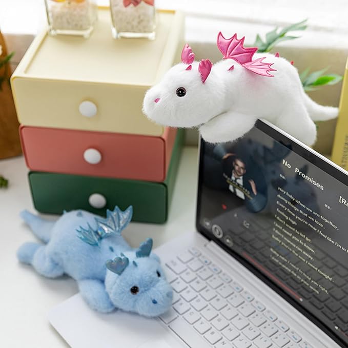 PEACH CAT Dragon Plush Cute Dragon Stuffed Animal Small Plushies Toys Gifts for Kids White