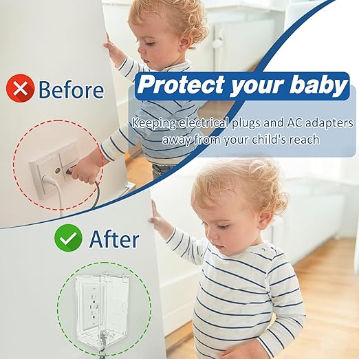 Smart Home Switch Cover,Baby Proof Light Outlet Covers,Wall Plug Box,Kids Electrical Protector Box Fits Outlet 4.95" H X 3.35" W X 2.56" D or Smaller