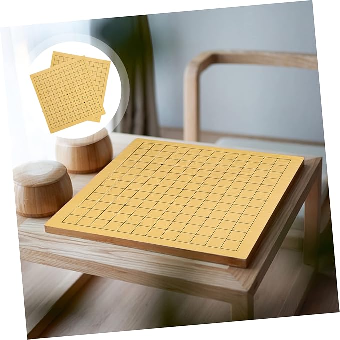VANZACK 2Pcs Double Sided Folding Go Chessboard for Wooden Travel Chess Board Safe Edges Printing Strategic Board Game Supplies for Learning Fun