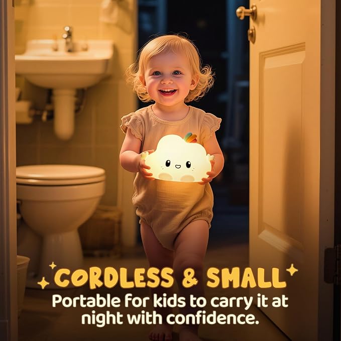 One Fire Cloud Night Light, 16 Colors & Remote Control Baby Night Light, Rechargeable Cloud Lamp, Cute Gifts for Kids Gifts Teen Girl Gifts, Funny Gifts for Women