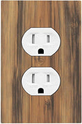 Outlet Covers Vintage Rustic Country Brown Wood 1 Gang Duplex Light Switch Cover Decorative Switch Plates Electrical Receptacle Faceplate Wall Plate For Farmhouse Cabin Decor