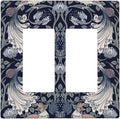 William Morris Vintage Floral Birds Peacocks 2 Gang Rocker Decora Light Switch Covers Dual Outlet Covers Wall Plate Decorative Switchplate Electrical Faceplate GFCI for Country Bedroom Decor