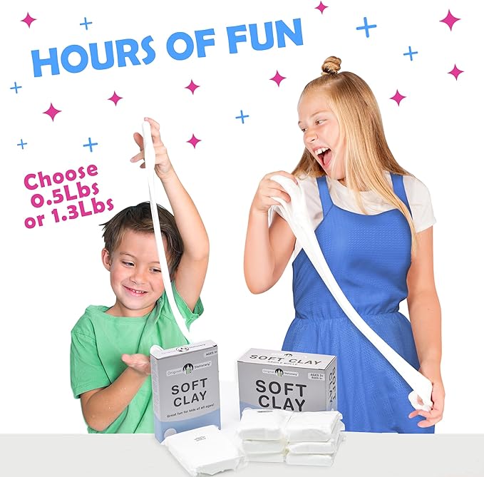 Original Stationery Soft Clay for Slime Making - Moldable Modeling Clay for Kids, Blend with Glue & Shaving Foam for Butter Slime, 1.3 Lbs/600g - Fun Birthday Gift - Mix-in Supplies