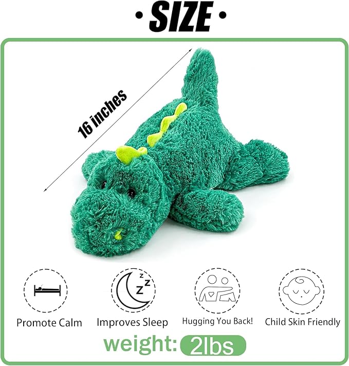 YOUBLEK 20" | 4 Pounds Weighted Stuffed Animals,Sensory Comfort Plush Throw Pillow Toy, Soft for Home & School, Kawaii Plushies Hugging Toy Gifts for Kids & Adults (Dinosaur, 20 inch 4 Pounds)