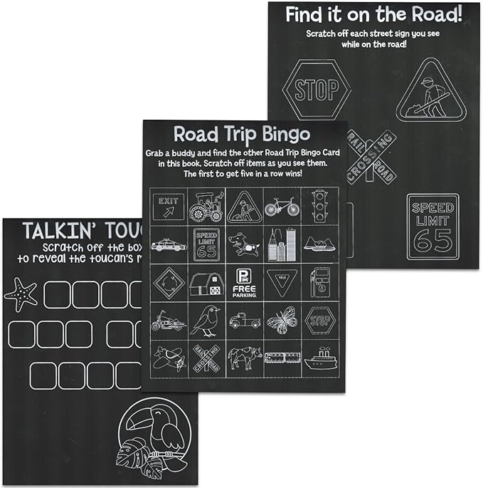 Road Trip Games for Kids - Bundle with 2 Travel Activity Activity Books Featuring Snakes and Ladders, More | Travel Activites for Kids, Boys, Girls
