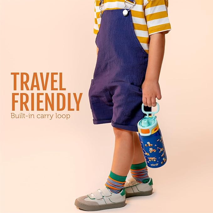 Ello Kids Pop & Fill 12oz Toddler Water Bottle with Quick Fill Lid, Double-Wall Vacuum Insulated Stainless Steel, Leak Proof, BPA Free, Sip & Chug, For School, Lunchboxes, To the Rescue
