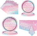 Girls Birthday Party Tableware Set,Birthday Paper Plates and Napkins Party Supplies,Pink Gold Cheers to Girls Party Decorations,Serve 25