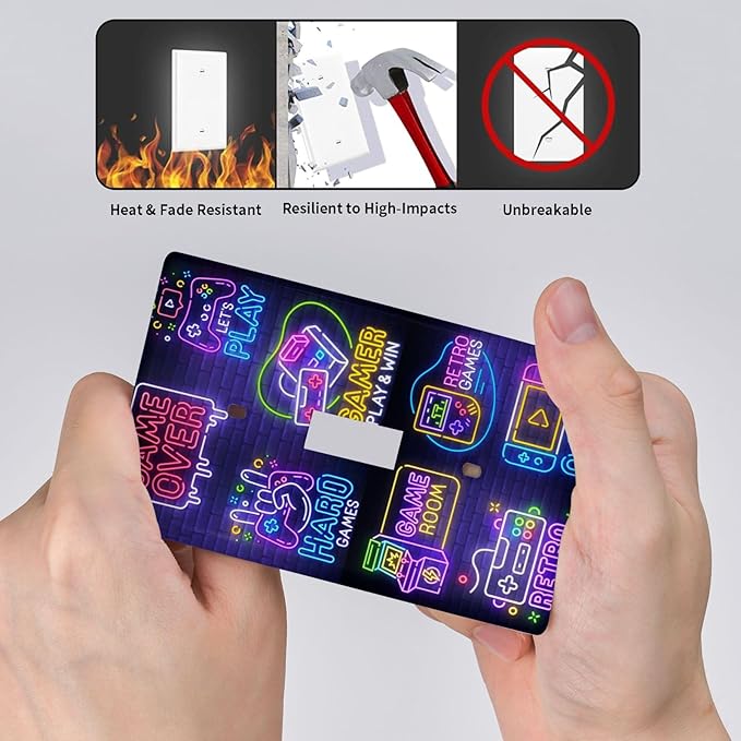 Games Funny Light Switch Cover Plates Decorative Single Toggle Wall Plate, 1 Gang Lightswitch Cover