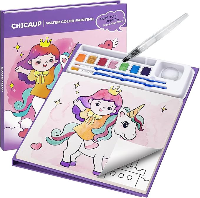 Paint with Water Coloring Books for Kids, Mess Free Watercolor Painting Kit Painting Activity for Kids Ages 3-5 4-8, Arts Crafts Drawing Gift Toy for Boy Girl