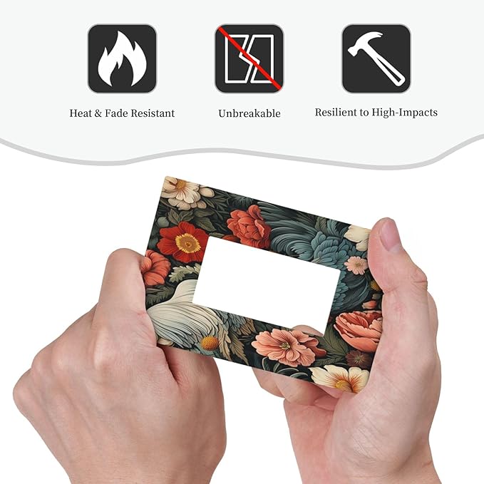 Decorative Outlet Covers Rooster Flowers Red White Chicken Floral 1 Gang Single Rocker Light Switch Cover Plate Wall Plates GFCI Faceplate for living Room Farmhouse Decor