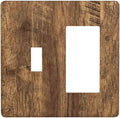 Light Switch Cover Plate Rustic Wood Grain Country Vintage Wooden Board 2 Gang Toggle Rocker Combo Wall Plates Decorative Switch Plates and Outlet Covers Socket Cover for Farmhouse Home Decor