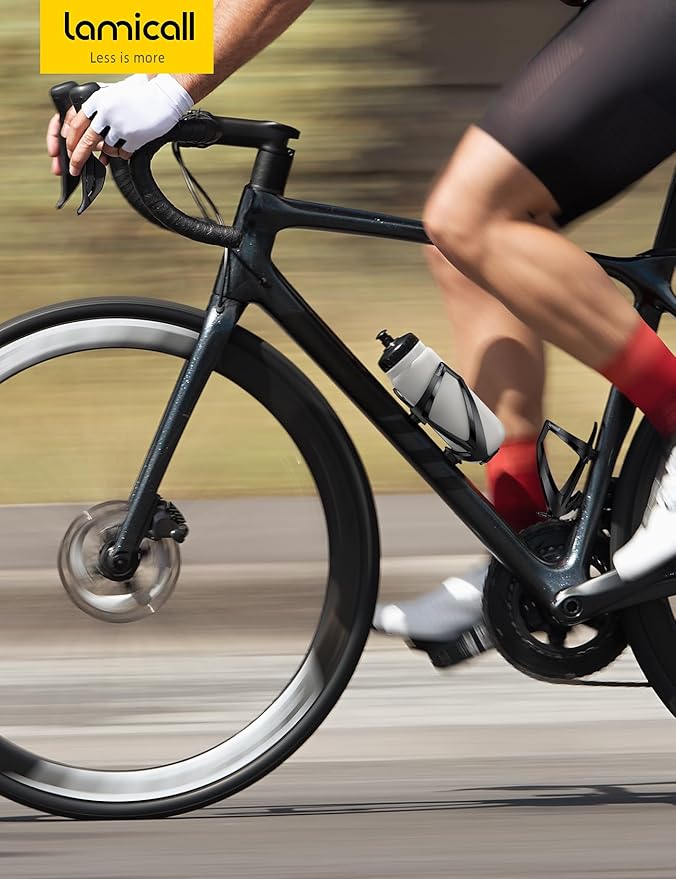 Lamicall Bike Water Bottle Holder - 1.2 Oz Ultralight & Sturdy Bike Cup Holder, Bicycle Drink Cage, Cycling Bike Water Bottle Cage with Screw Tool, for 2.75-3.94" Diameter Bottles