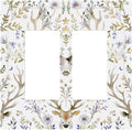 Decorative Outlet Covers Gothic Retro Floral Damask Elk Wild Flower 2 Gang Double Gfci Rocker Electrical Wall Panels Light Switch Cover Plate For Bed Room Living Room Decor