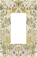 William Morris Vintage Strawberry Bird Botanical Decorative Outlet Covers 1 Gang Single Rocker Light Switch Cover Plate Wall Plates GFCI Faceplate for Farmhouse Home Decor
