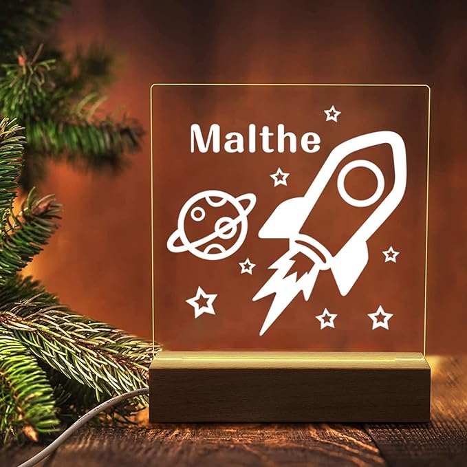 Rocket Night Light, Night Light, Custom Name Night Light, Kids Bedroom, Nursery Night Light, Personalized Night Light, Childs Playroom, Gift for Kids