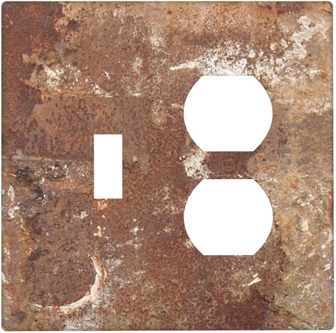 Wallplates Shabby Old Aged Rusty Antique Brass Metal 1 Toggle 1 Duplex Switch Plate Electrical Gfci Faceplate Decorative Light Switch Covers For Farmhouse Cabin Decor
