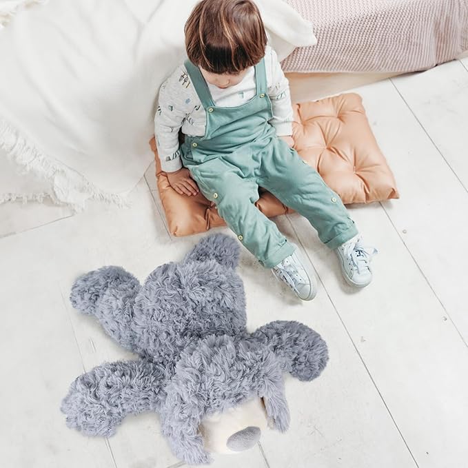 WEIGEDU Smiling Gray Puppy Dog Stuffed Animal Plush Toys– Soft Shaggy Plush with Floppy Ears & White Belly, Cuddly Toy for Kids Boys Girls Birthday Nursery Bedtime Easter Gifts, 17.7 inches