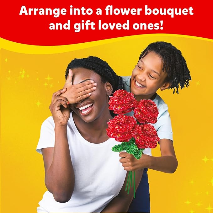 Skillmatics Poke-in Art - Rose Bouquet, DIY Wood Craft Kit, Mother’s Day Gift, Mess-Free Creative Play for Girls and Boys Ages 4, 5, 6, 7, 8, 9, 10, 11, 12, Fine Motor Skills