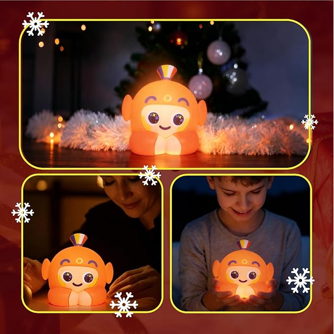 Axolotl Night Light, Hand Tap Control Squishy Silicone Lamp with 3 Warm Light Levels, Rechargeable LED Cute Animal Lamp for Bedroom, Nursery, Nightstand & Mood Lighting
